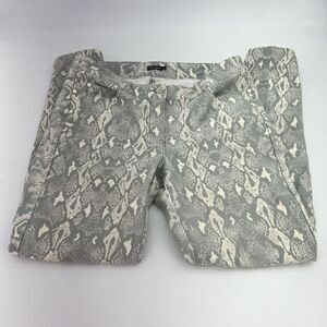 J. McLaughlin Lexie Snakeskin Print Pants Size 8 Gray